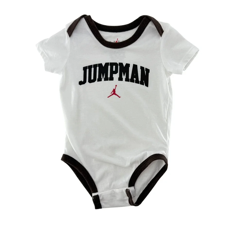 Baby Onesie White Brown‎ Short Sleeve Bodysuit Infant 12M